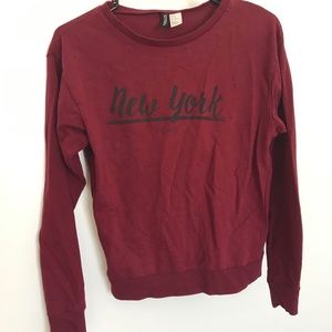 H&M Burgundy New York Soho Sweater